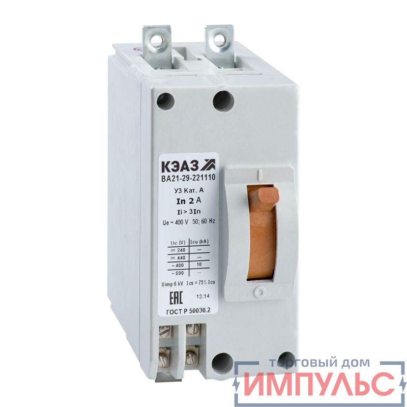 Выключатель автоматический 5А 6Iн ВА21-29-241110 У3 400В AC КЭАЗ 100432