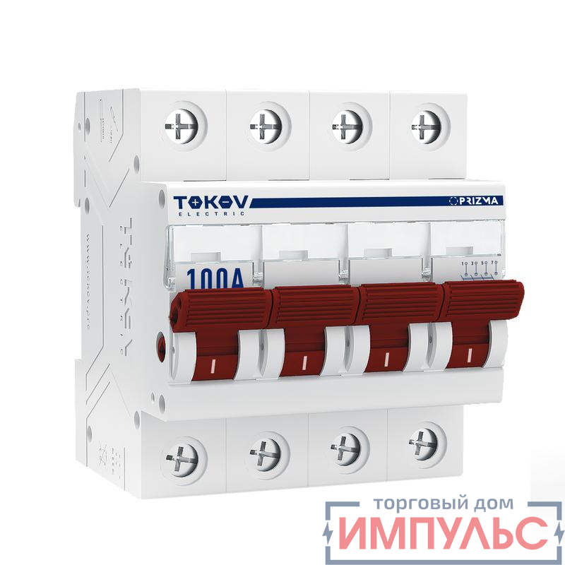 Выключатель нагрузки модульный 4П 100А TOKOV Electric TKE-PZ60-MDSI-4-100