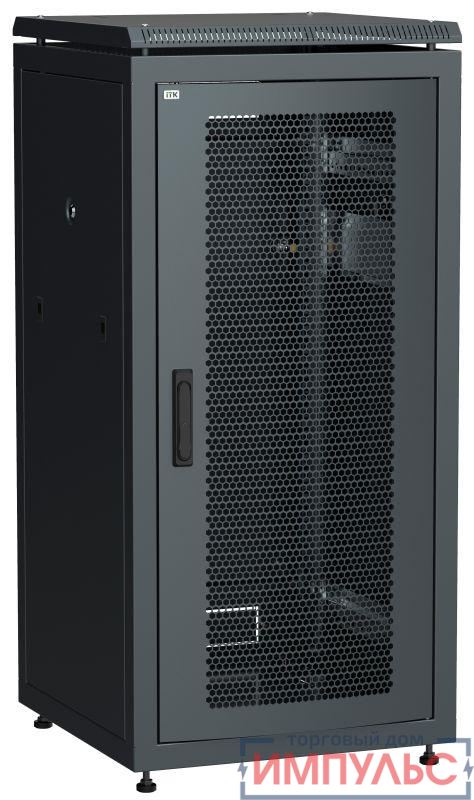 Шкаф сетевой 19дюйм LINEA N 18U 600х600мм перфорированная передняя дверь черн. ITK LN05-18U66-P
