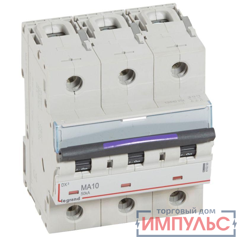 Выключатель автоматический модульный 3п MA 10А 50кА DX3 Leg 410250