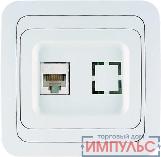 Розетка компьютерная 1-м СП Mimoza 16А IP20 бел./бел. Makel 12035