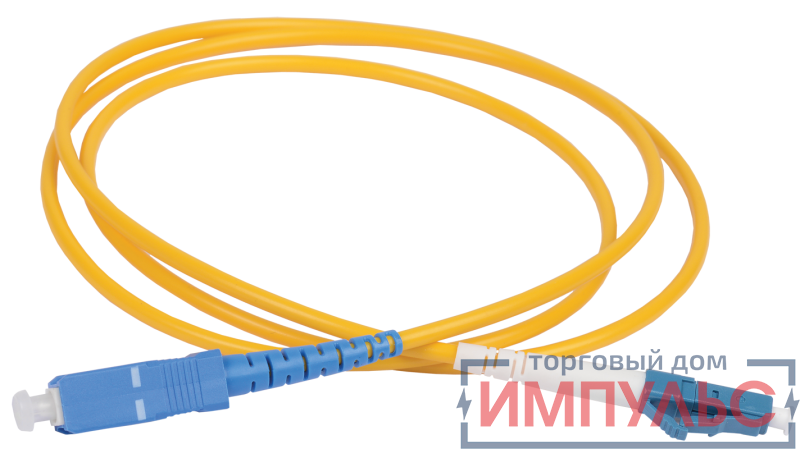 Патч-корд оптический коммутационный переходной для одномодового кабеля (SM); 9/125 (OS2); LC/UPC-SC/UPC (Simplex) (дл.100м) ITK FPC09-LCU-SCU-C1L-100M