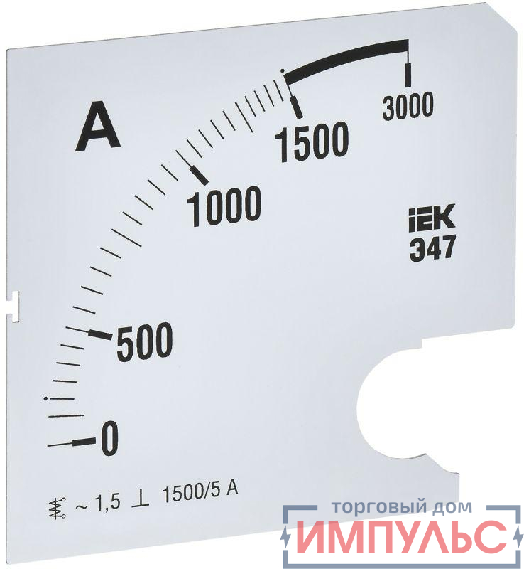 Шкала сменная для амперметра Э47 1500/5А-1.5 96х96мм IEK IPA20D-SC-1500
