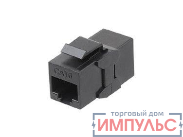 Адаптер проходной (coupler) Keystone Jack RJ45 (8P8C) кат.6 4 пары CA2-KJ-C6-BK черн. Hyperline 444915