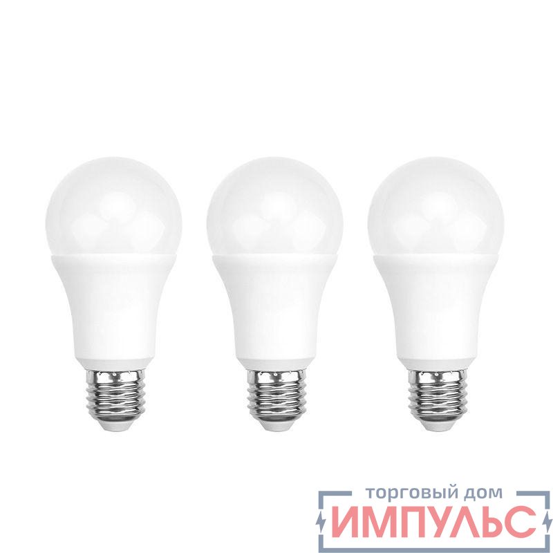 Лампа светодиодная 25.5Вт A60 грушевидная 2700К E27 2423лм(уп.3шт) Rexant 604-015-3