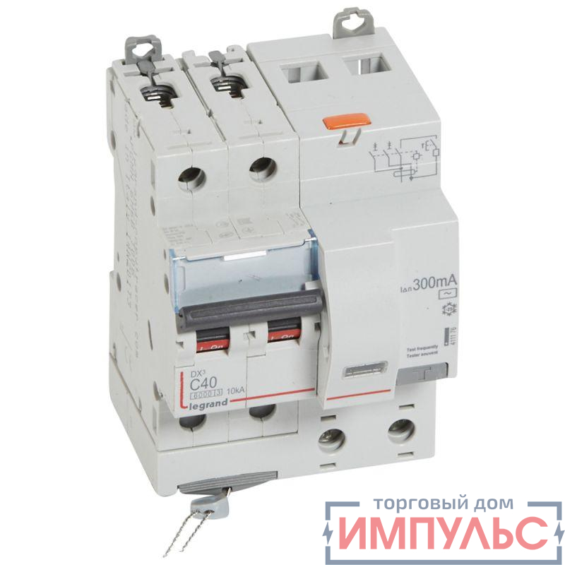 Выключатель автоматический дифференциального тока 2п C 40А 300мА тип AC 10кА DX3 4мод. Leg 411176