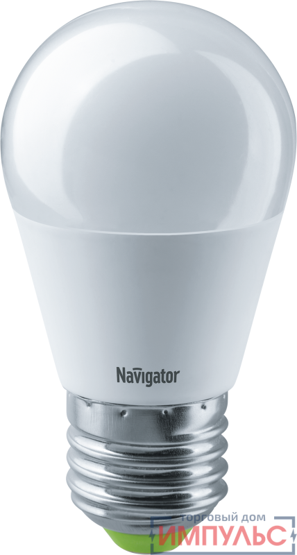 Лампа светодиодная 61 338 NLL-G45-8.5-230-6.5K-E27 8.5Вт шар матовая 6500К холод. бел. E27 730лм 176-264В Navigator 61338