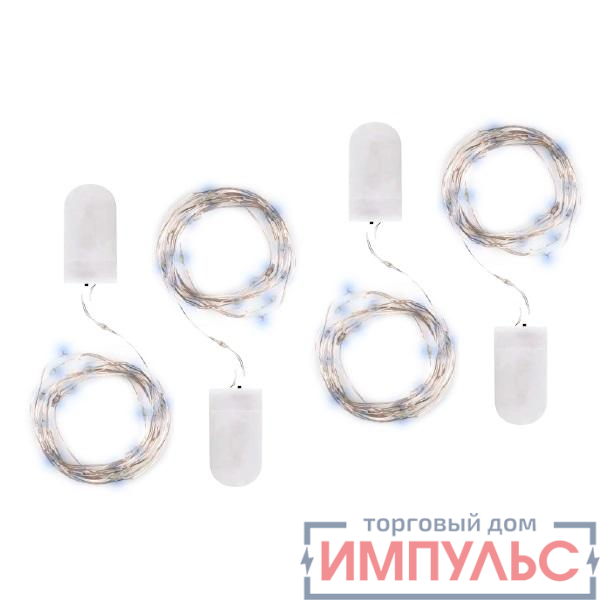 Гирлянда DC-G05-20WS4 20LED 2xCR2032 (в компл.) бел. (уп.4шт) ФАZА 5048072