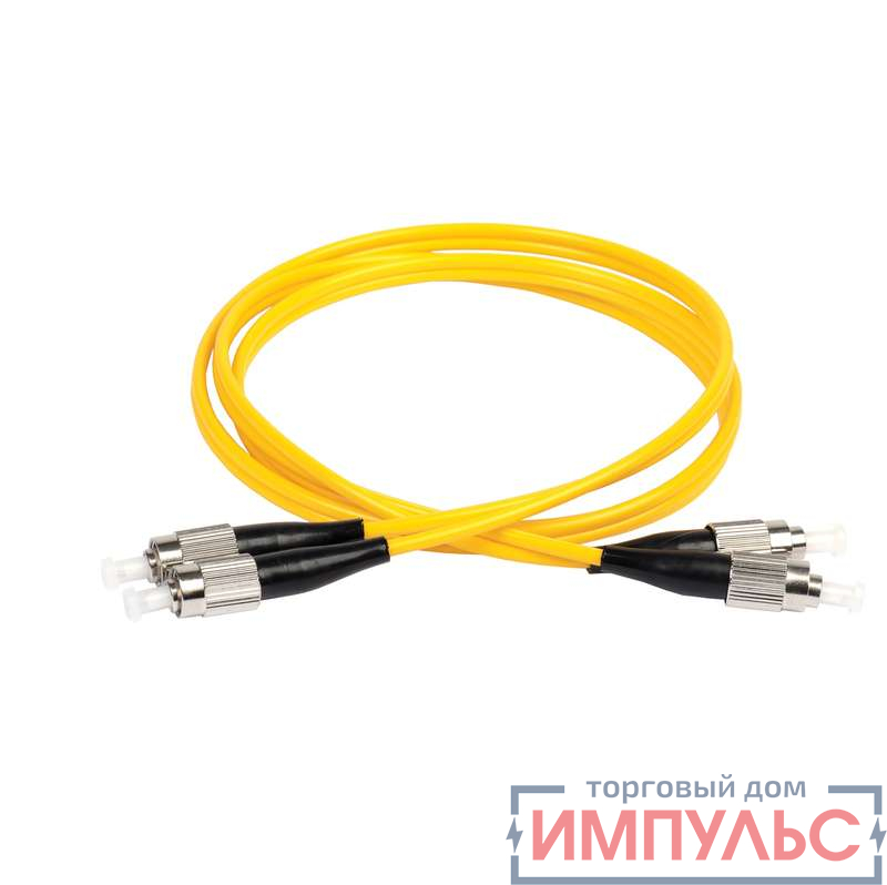 Патч-корд оптический коммутационный соединительный для одномодового кабеля (SM); 9/125 (OS2); FC/UPC-FC/UPC; двойного исполнения (Duplex); LSZH (дл.1м) ITK FPC09-FCU-FCU-C2L-1M