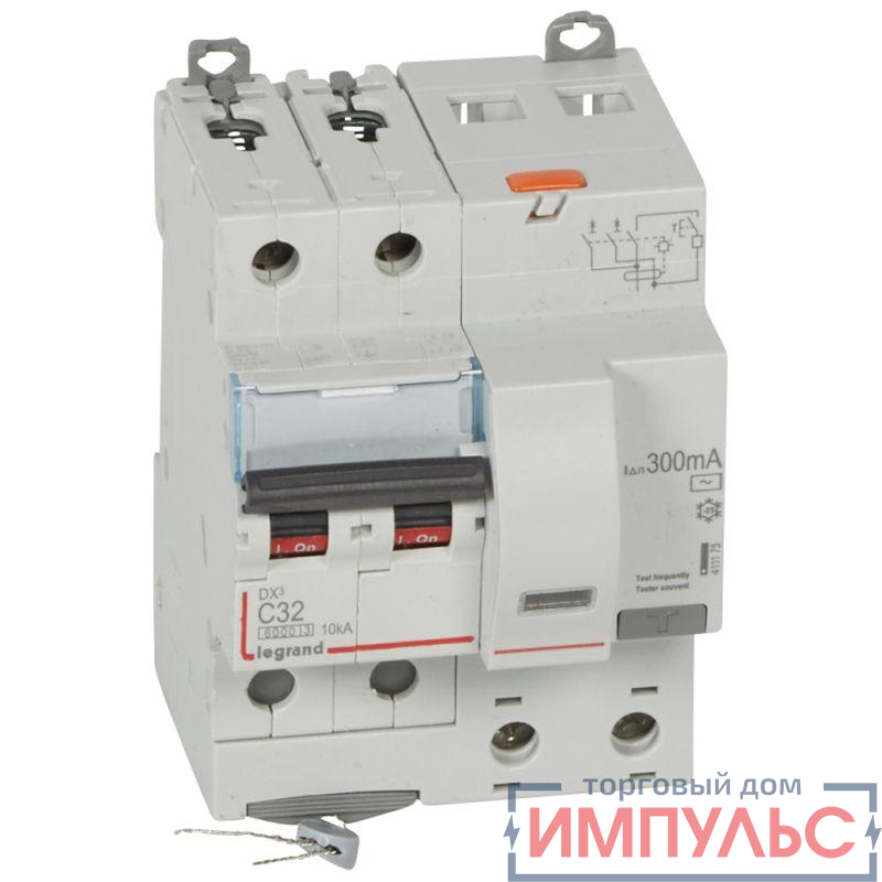 Выключатель автоматический дифференциального тока 2п C 32А 300мА тип AC 10кА DX3 4мод. Leg 411175