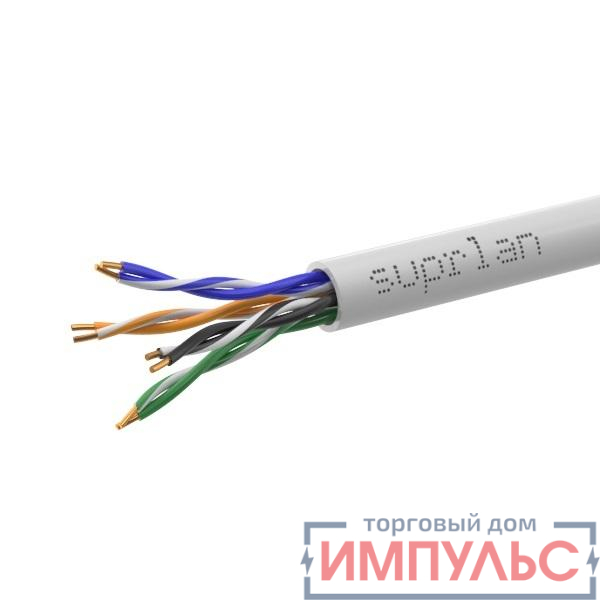 Кабель витая пара U/UTP кат.5E 4х2х0.51 24AWG solid Cu LSZH нг(А)-HF In. Premium 305м (м) SUPRLAN 01-0307-1