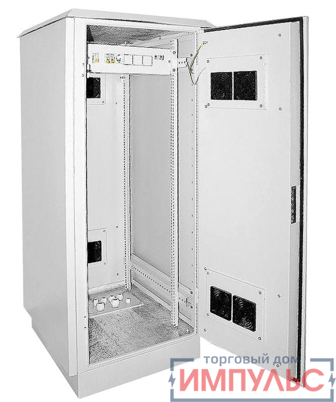 Шкаф уличный 19дюйм 33U 720х860мм IP55 двустен. метал. передняя и задняя двери; сер. ITK LO35-33U78-MM55