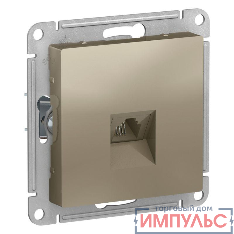 Механизм розетки телефонной 1-м СП AtlasDesign RJ11 шампань SchE ATN000581