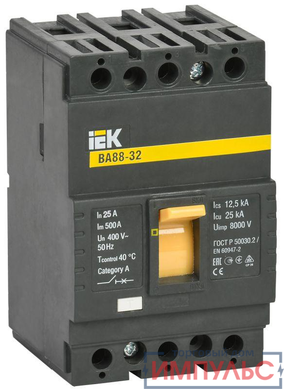 Выключатель автоматический 3п 25А 25кА ВА 88-32 IEK SVA10-3-0025