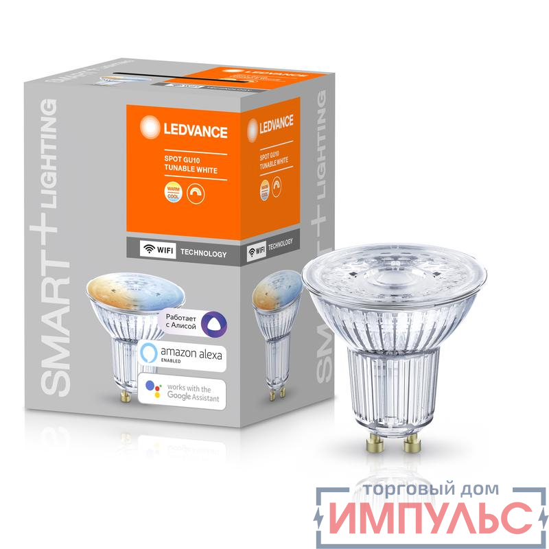 Лампа светодиодная SMART+ WiFi SPOT GU10 Tunable White 40 45град. 5Вт/2700-6500К GU10 LEDVANCE 4058075485679