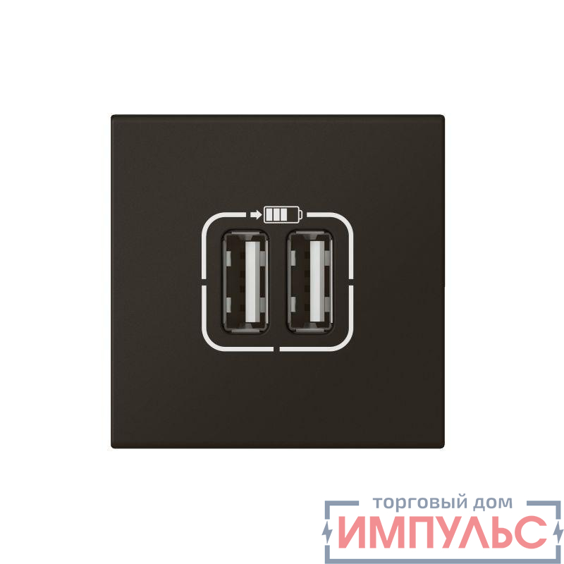 Розетка 2мод. USB Mosaic для зарядки черн. Leg 079194L