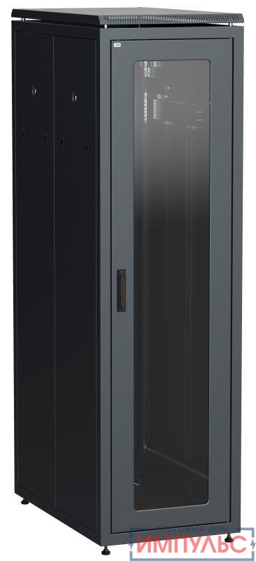 Шкаф сетевой 19дюйм  LINEA N 33U 600х1000мм стеклянная передняя дверь задняя перфорированная черн. ITK LN05-33U61-GP