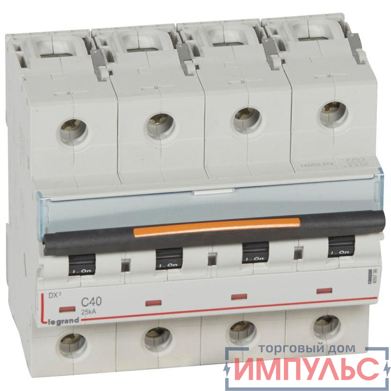 Выключатель автоматический модульный 4п C 40А 25кА DX3 6мод. 400В Leg 409798