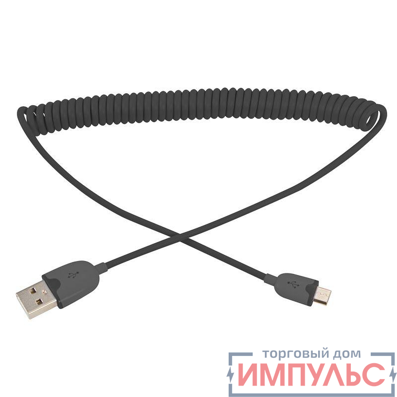Кабель USB универсальный microUSB шнур витой 1м черн. Rexant 18-4300