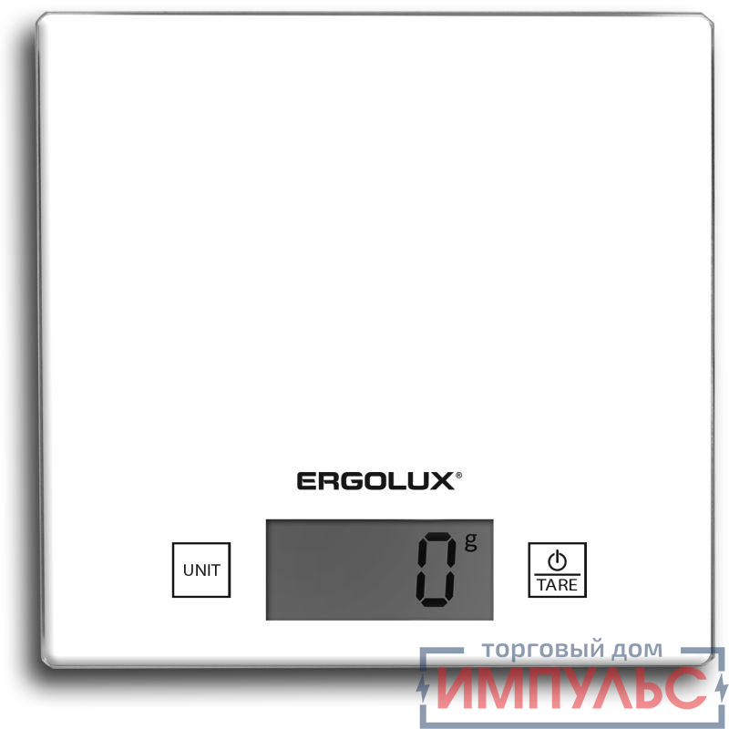 Весы кухонные ELX-SK01-С01 до 5кг 150х150мм бел. Ergolux 13599