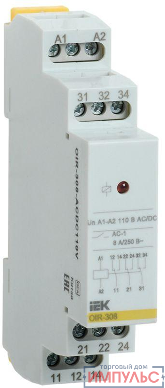 Реле промежуточное OIR 3 конт. (8А) 110В AC/DC IEK OIR-308-ACDC110V