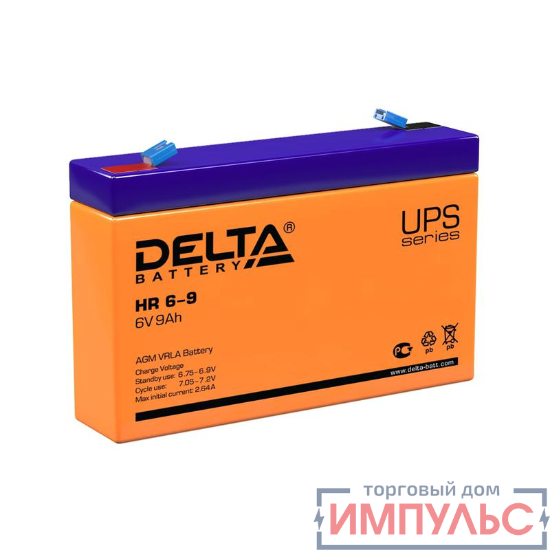 Аккумулятор UPS 6В 9А.ч Delta HR 6-9