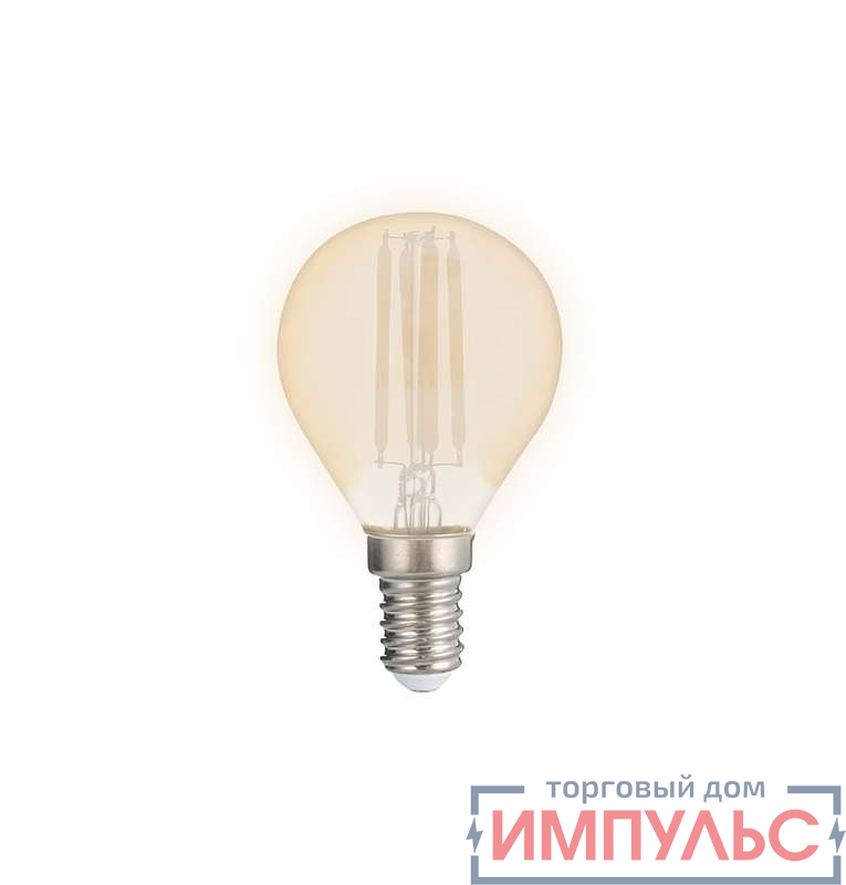 Лампа светодиодная филаментная PLED OMNI 6Вт G45 3000К тепл. бел. E14 230В/50Гц Gold JazzWay 5021211