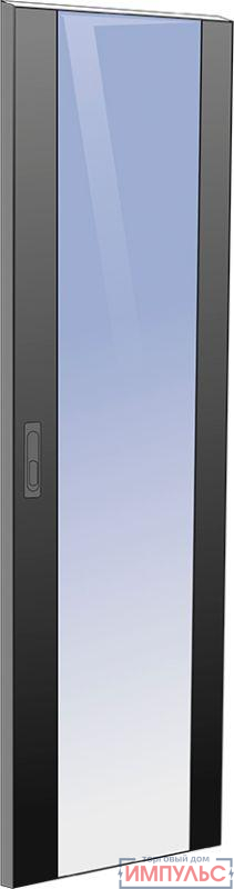 Дверь стеклянная для шкафа LINEA N 28U 600мм черн. ITK LN05-28U 600мм 6X-DR