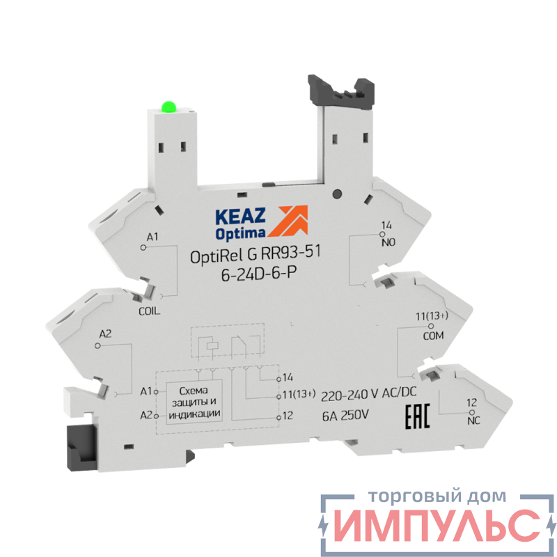 Розетка для реле OptiRel G RR93-01-110-125U-6-P КЭАЗ 330085