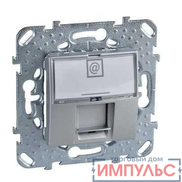 Розетка компьютерная 1-м СП Unica Top 1хRJ45 алюм. SchE MGU5.421.30ZD