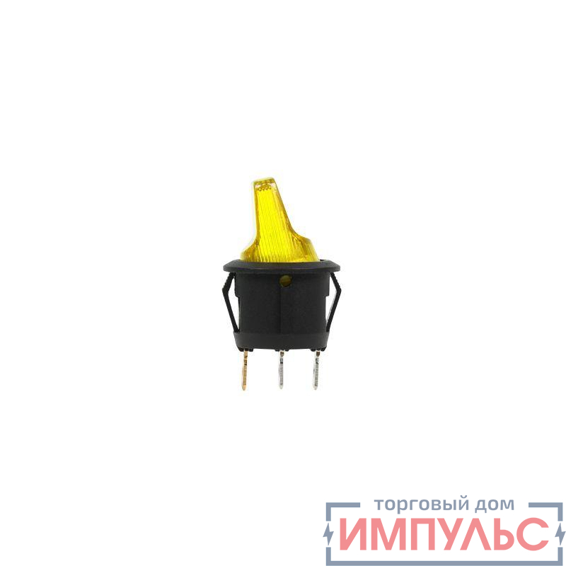 Выключатель клавишный круглый 12В 16А (3с) ON-OFF желт. с подсветкой (RWB-224 SС-214) Rexant 36-2592