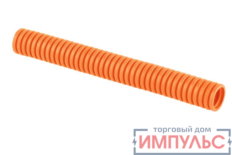 Труба гофрированная ПП тяжелая d25мм с протяжкой оранж. (уп.50м) Ruvinil 42511