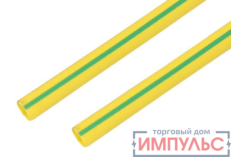 Трубка термоусадочная 40.0/20.0 1м желт./зел. Rexant 24-0008
