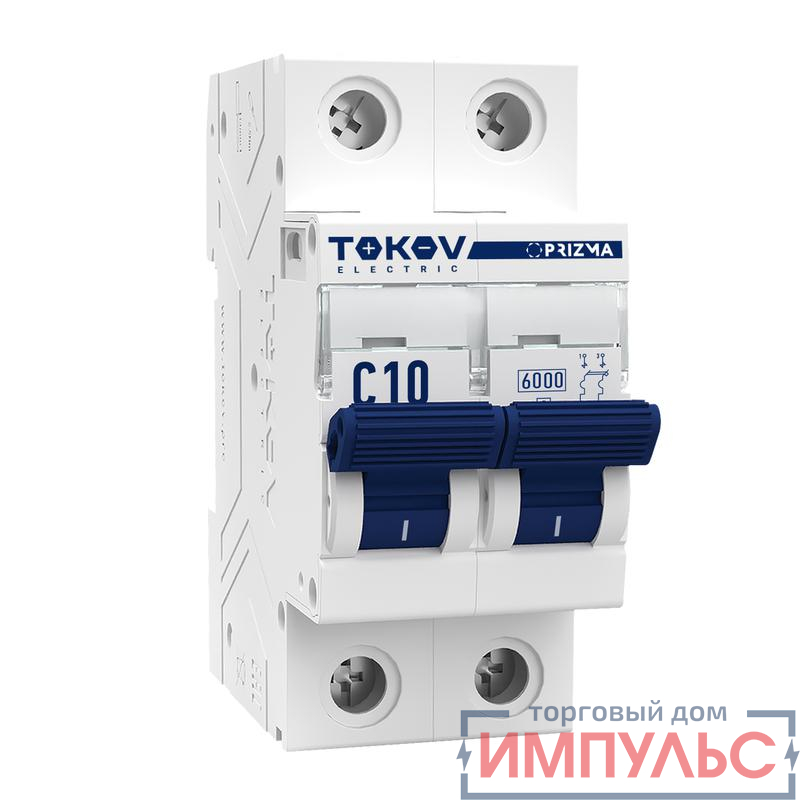 Выключатель автоматический модульный 2П 10А 6кА х-ка C TOKOV Electric TKE-PZ60-MCBI-2-10-C