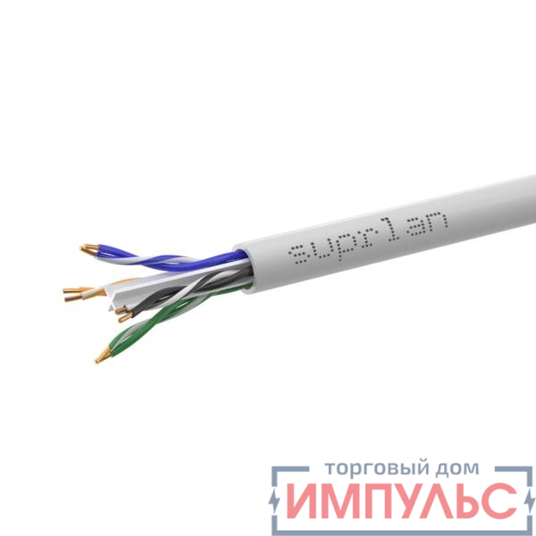 Кабель витая пара U/UTP кат.6 4х2х23AWG solid Cu PVC Six сер. (м) SUPRLAN 01-0316-1