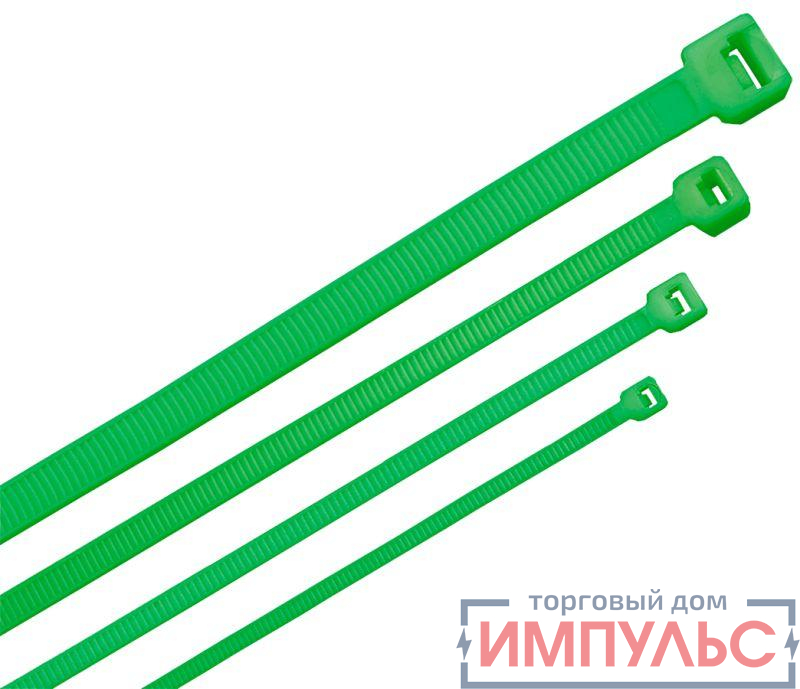 Хомут-стяжка для кабеля 2.5х150мм нейлон зел. (уп.100шт) ITK HKG-W25-L150