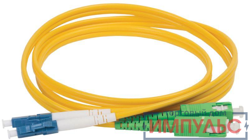 Патч-корд оптический коммутационный переходной для одномодового кабеля (SM); 9/125 (OS2); SC/APC-LC/APC (Duplex) (дл.100м) ITK FPC09-SCA-LCA-C2L-100M