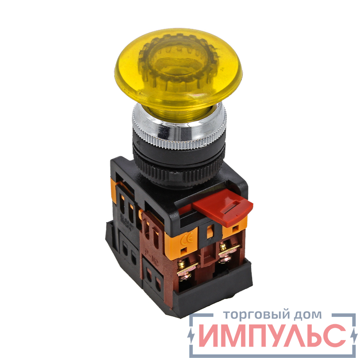 Кнопка "Грибок" AELA-22 NO+NC 24В с подсветкой желт. PROxima EKF pbn-aela-1o-24