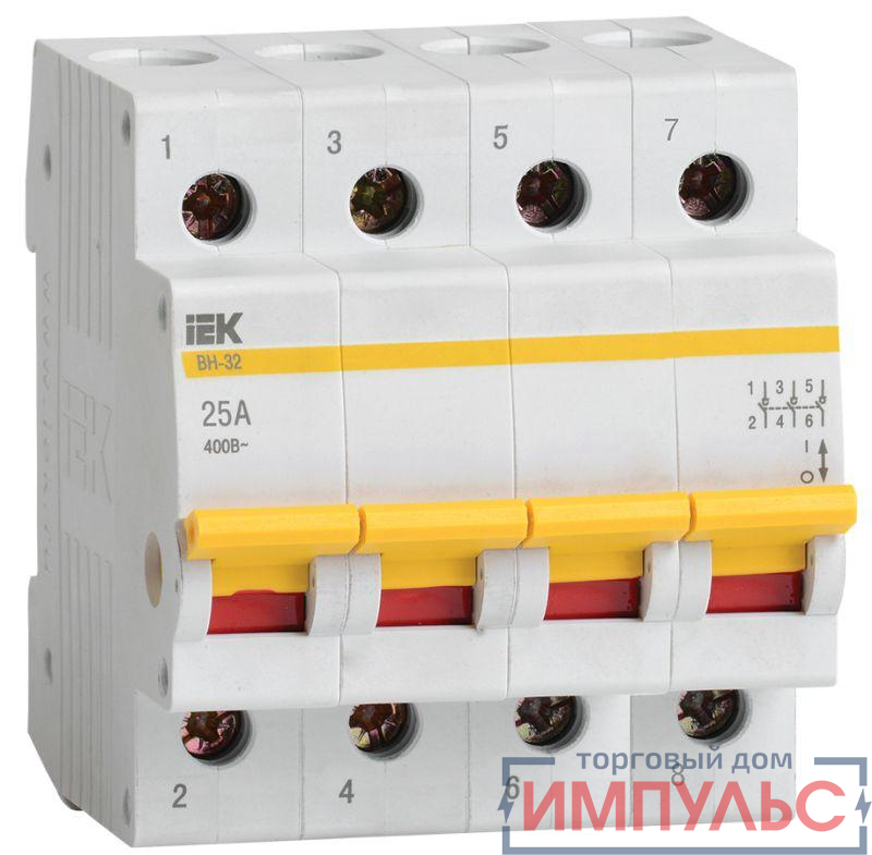 Выключатель нагрузки ВН-32 25А/4П IEK MNV10-4-025