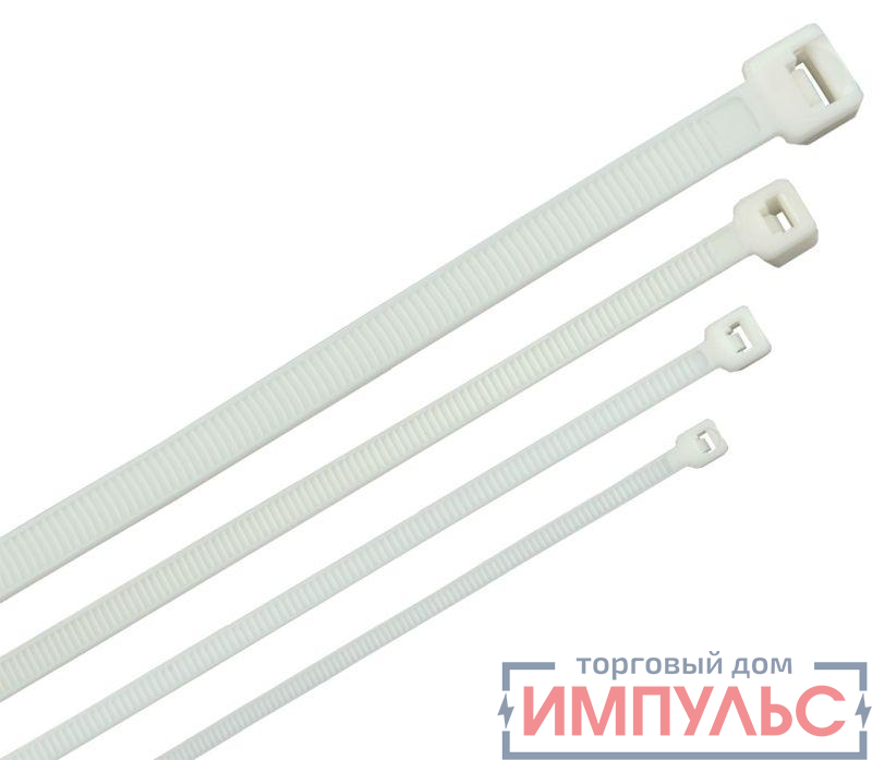 Хомут-стяжка для кабеля 3.6х300мм нейлон бел. (уп.100шт) ITK HKW-W36-L300