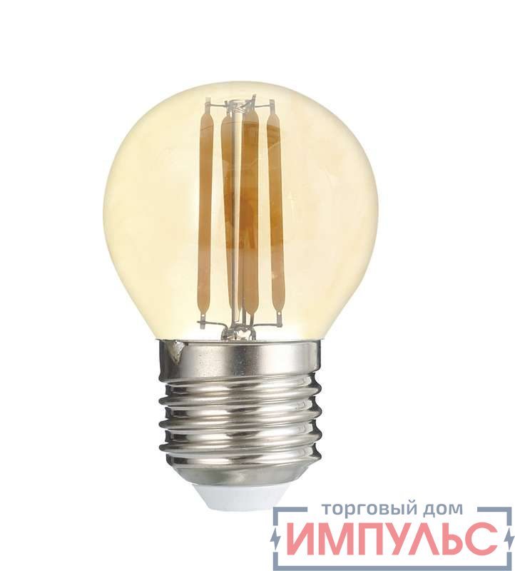 Лампа светодиодная филаментная PLED OMNI 8Вт G45 4000К нейтр. бел. E27 230В/50Гц Gold JazzWay 5021662