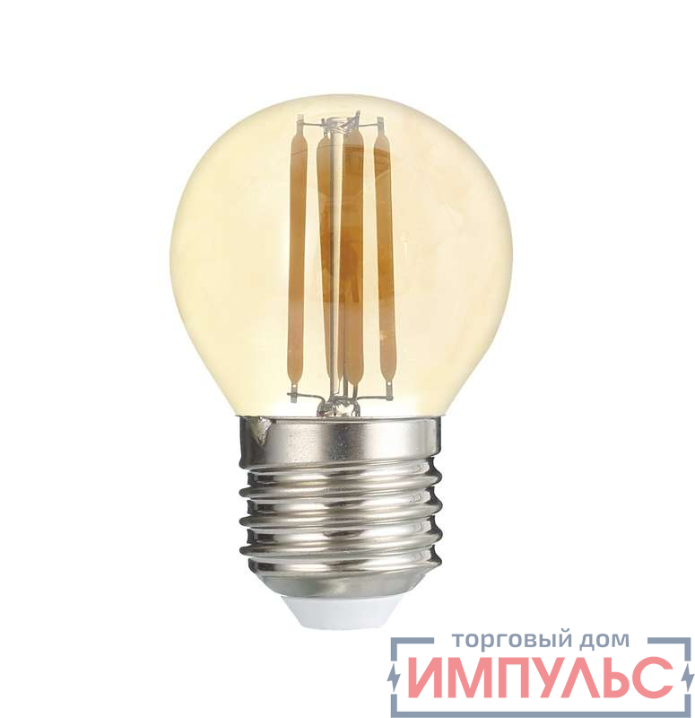 Лампа светодиодная филаментная PLED OMNI 6Вт G45 4000К нейтр. бел. E27 230В/50Гц Gold JazzWay 5021303