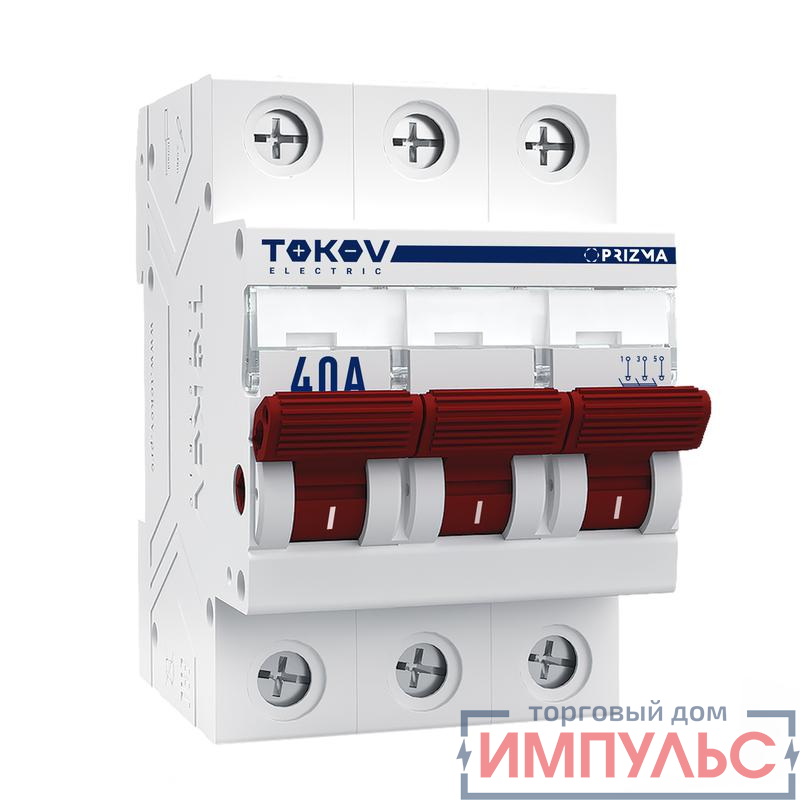 Выключатель нагрузки модульный 3П 40А TOKOV Electric TKE-PZ60-MDSI-3-40