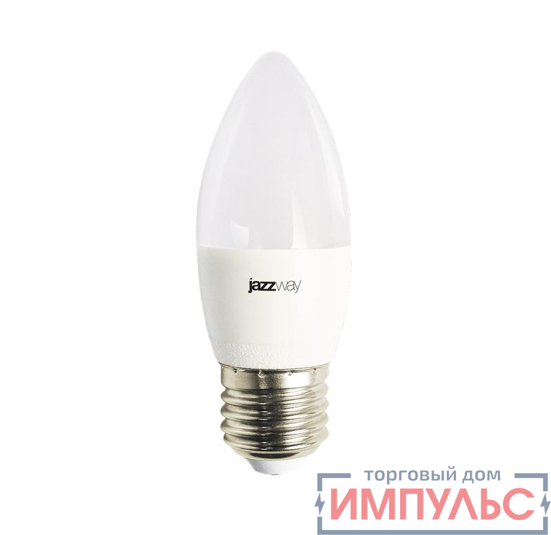 Лампа светодиодная PLED-LX 8Вт C37 свеча 3000К тепл. бел. E27 JazzWay 5028531