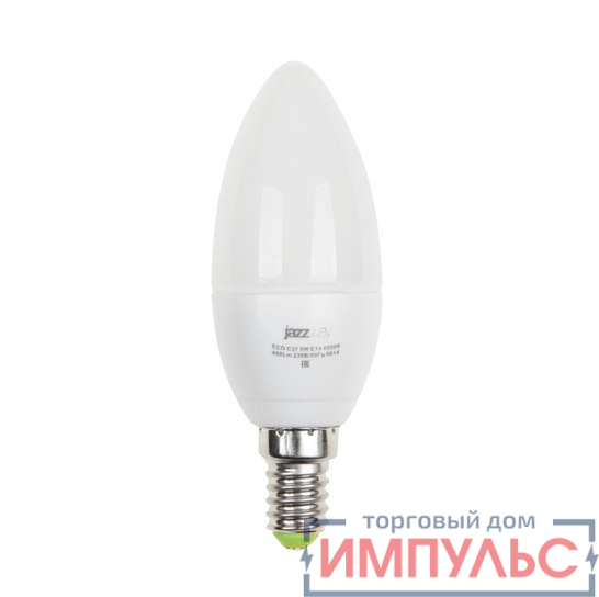 Лампа светодиодная PLED-ECO-C37 5Вт свеча 4000К бел. E27 400лм 230В JazzWay 2855329A