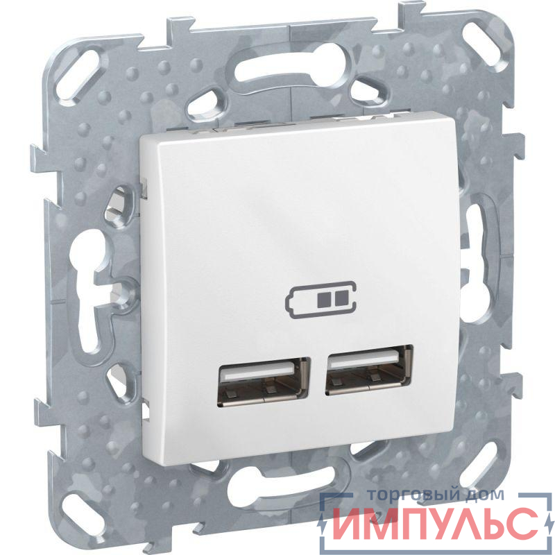 Устройство зарядное Unica 2 USB 2.1А бел. SchE MGU5.418.18ZD