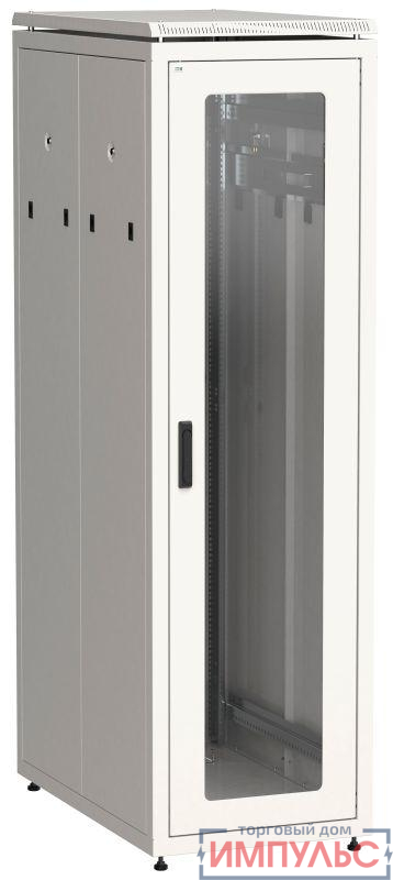 Шкаф сетевой 19дюйм  LINEA N 33U 600х1000мм стеклянная передняя дверь задняя перфорированная сер. ITK LN35-33U61-GP
