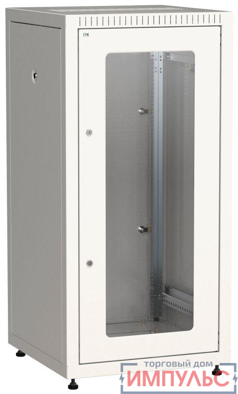 Шкаф сетевой LINEA E 18U 600х600мм стекл. передняя дверь задняя металлическая сер. ITK LE35-18U66-GM