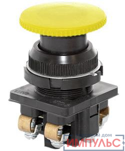 Выключатель кнопочный КЕ-191 У2 исп.1 2з гриб без фиксации IP54 10А 660В желт. Электротехник ET007541