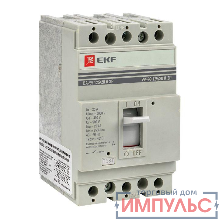 Выключатель автоматический 3п 125/20А 25кА ВА-99 PROxima EKF mccb99-125-20